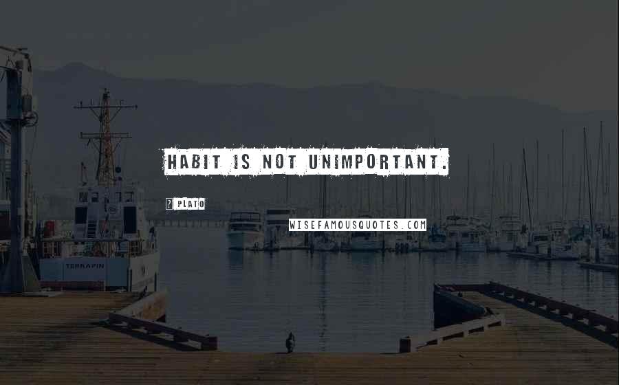 Plato Quotes: Habit is not unimportant.