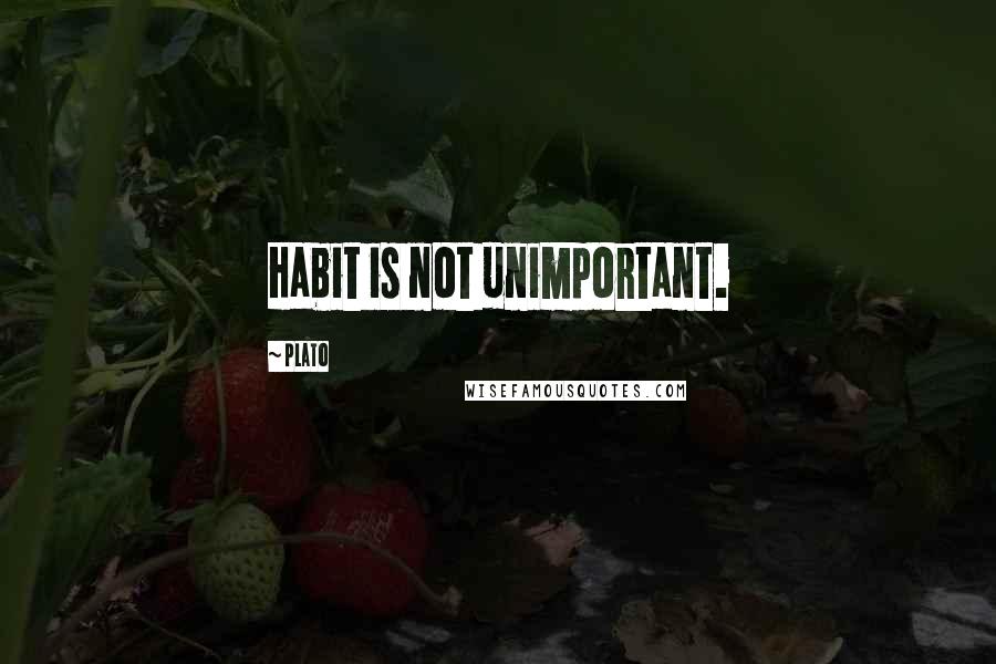 Plato Quotes: Habit is not unimportant.