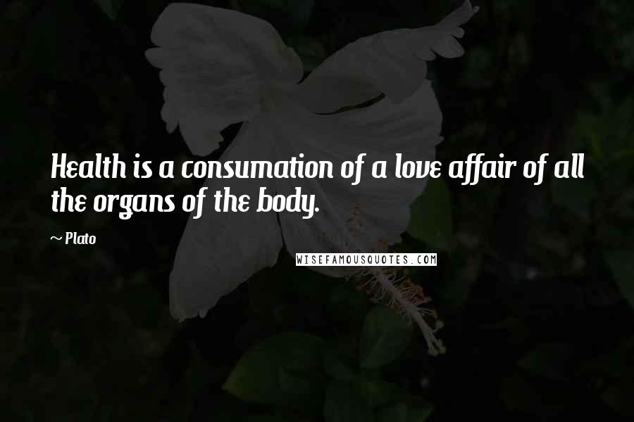 Plato Quotes: Health is a consumation of a love affair of all the organs of the body.