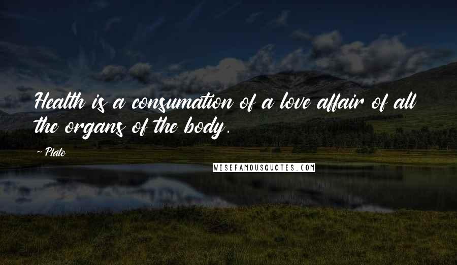 Plato Quotes: Health is a consumation of a love affair of all the organs of the body.
