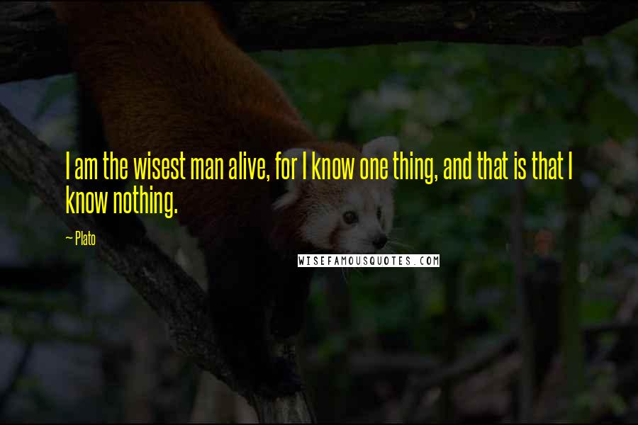 Plato Quotes: I am the wisest man alive, for I know one thing, and that is that I know nothing.