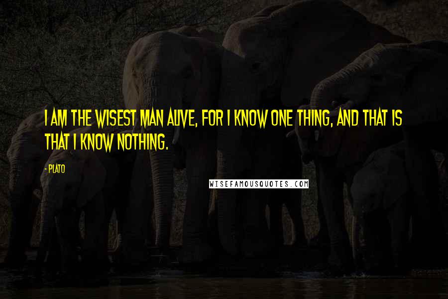 Plato Quotes: I am the wisest man alive, for I know one thing, and that is that I know nothing.