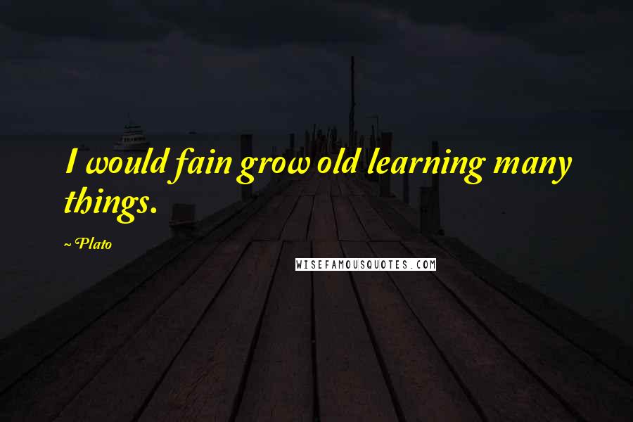 Plato Quotes: I would fain grow old learning many things.