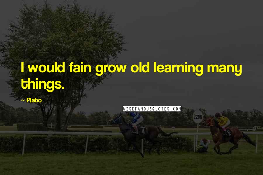 Plato Quotes: I would fain grow old learning many things.