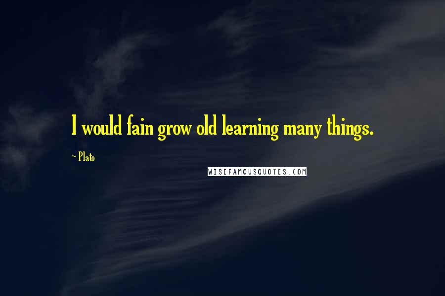 Plato Quotes: I would fain grow old learning many things.