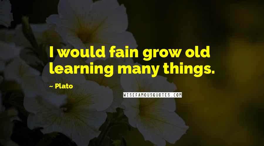 Plato Quotes: I would fain grow old learning many things.