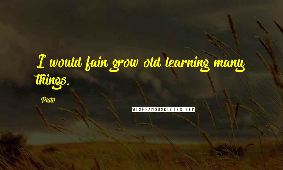 Plato Quotes: I would fain grow old learning many things.