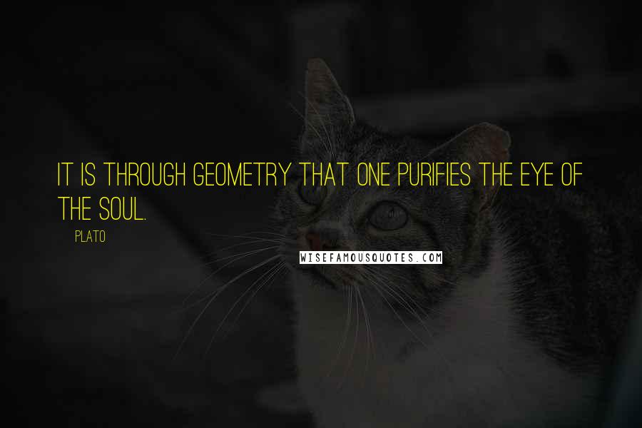 Plato Quotes: It is through geometry that one purifies the eye of the soul.