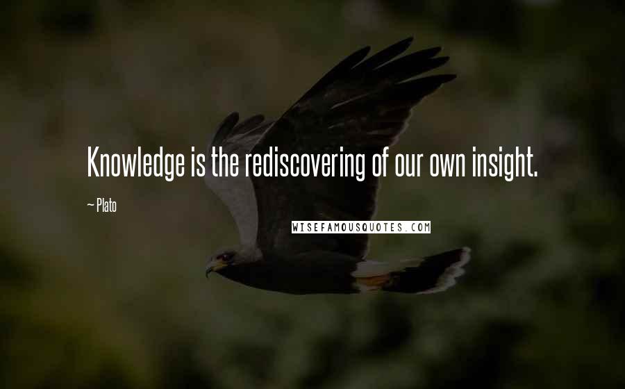 Plato Quotes: Knowledge is the rediscovering of our own insight.