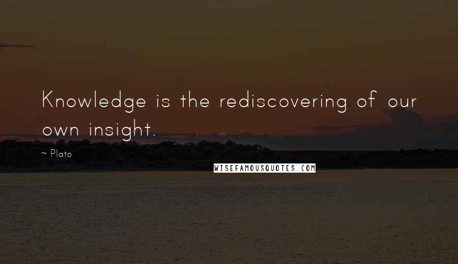 Plato Quotes: Knowledge is the rediscovering of our own insight.