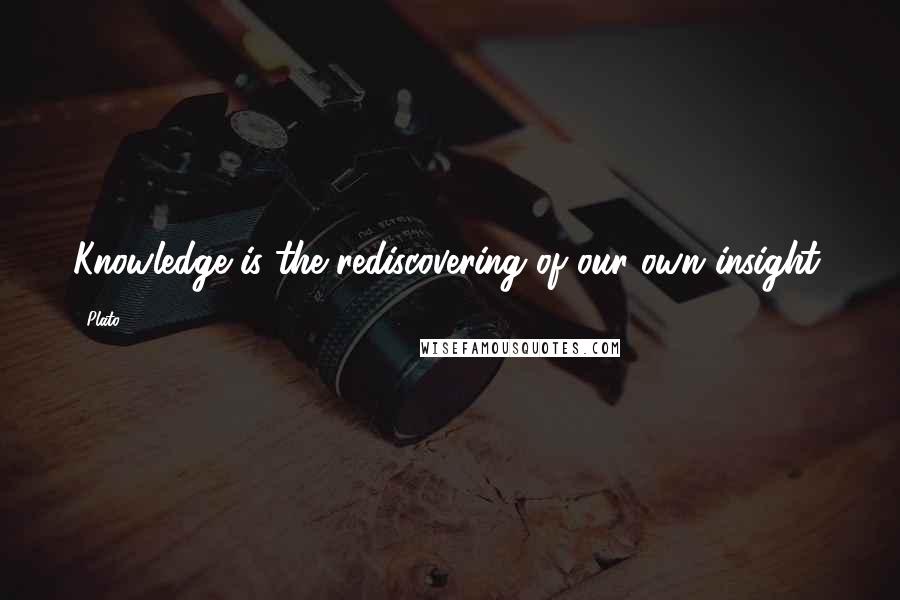 Plato Quotes: Knowledge is the rediscovering of our own insight.