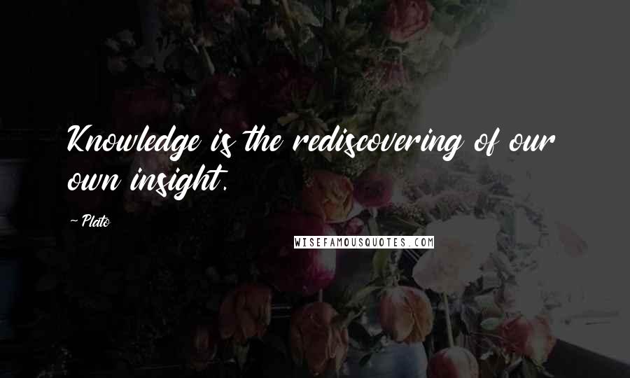 Plato Quotes: Knowledge is the rediscovering of our own insight.