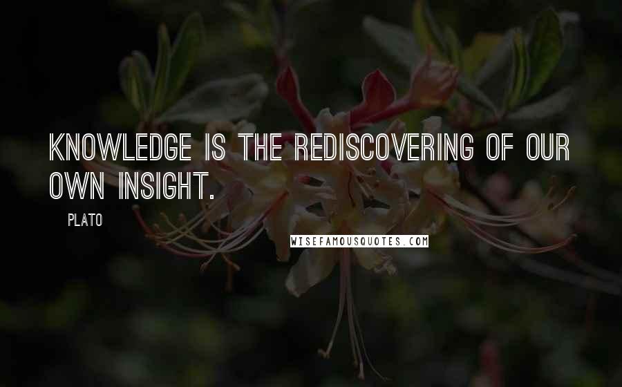 Plato Quotes: Knowledge is the rediscovering of our own insight.