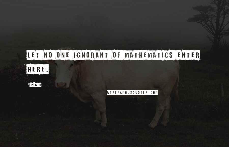 Plato Quotes: Let no one ignorant of Mathematics enter here.
