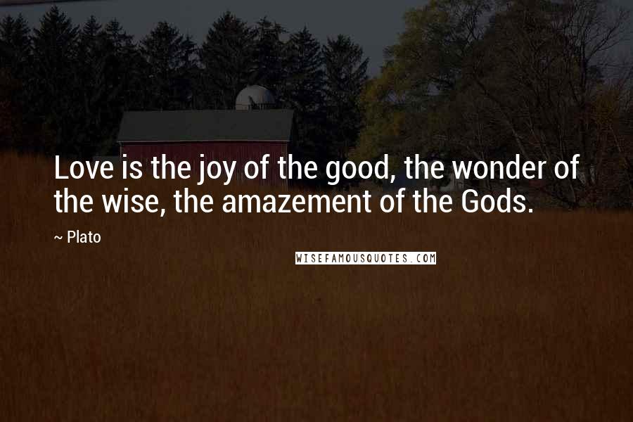 Plato Quotes: Love is the joy of the good, the wonder of the wise, the amazement of the Gods.