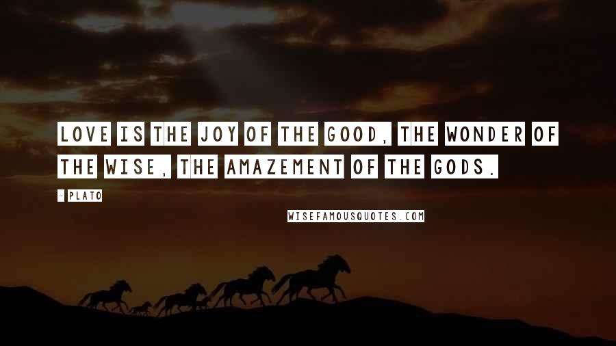 Plato Quotes: Love is the joy of the good, the wonder of the wise, the amazement of the Gods.