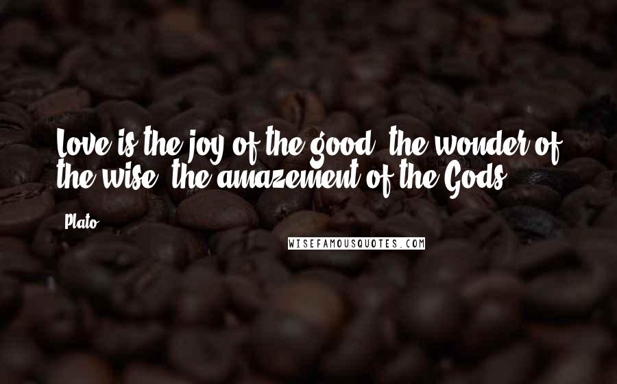 Plato Quotes: Love is the joy of the good, the wonder of the wise, the amazement of the Gods.