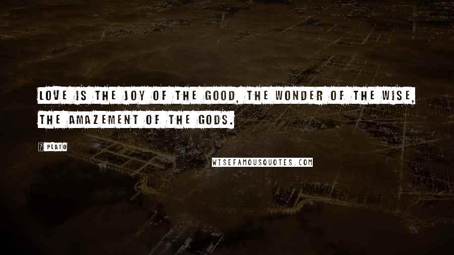 Plato Quotes: Love is the joy of the good, the wonder of the wise, the amazement of the Gods.