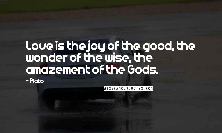 Plato Quotes: Love is the joy of the good, the wonder of the wise, the amazement of the Gods.