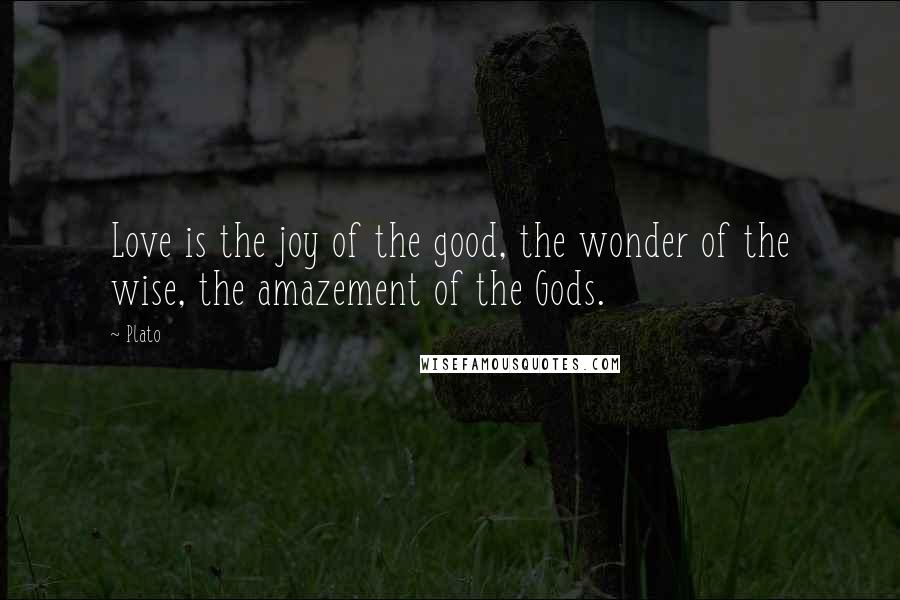 Plato Quotes: Love is the joy of the good, the wonder of the wise, the amazement of the Gods.