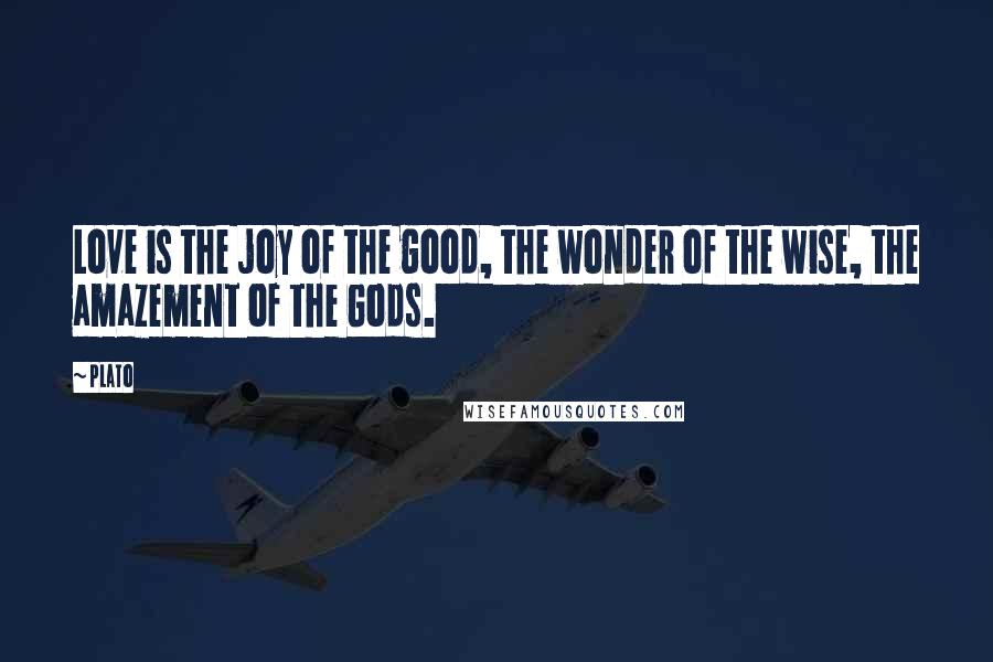 Plato Quotes: Love is the joy of the good, the wonder of the wise, the amazement of the Gods.
