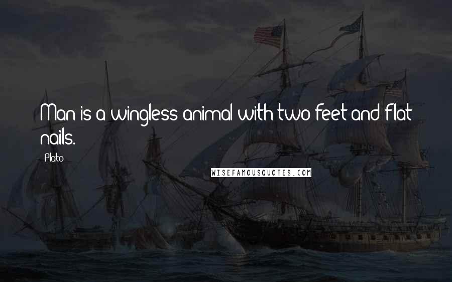 Plato Quotes: Man is a wingless animal with two feet and flat nails.