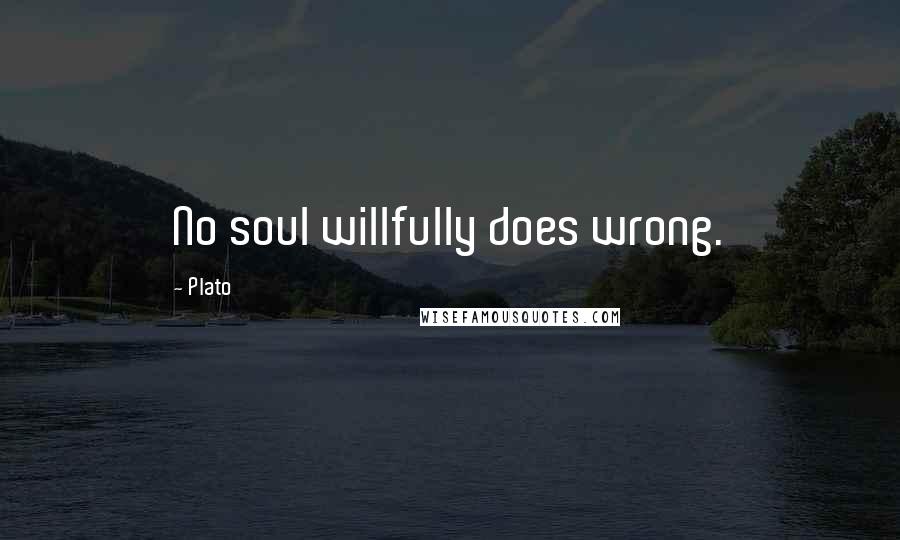 Plato Quotes: No soul willfully does wrong.