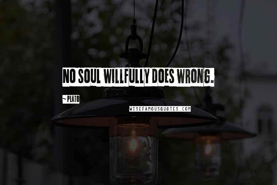 Plato Quotes: No soul willfully does wrong.