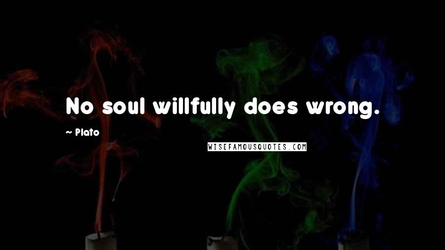 Plato Quotes: No soul willfully does wrong.