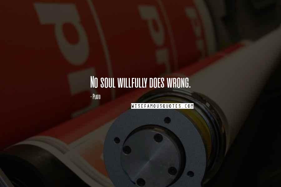 Plato Quotes: No soul willfully does wrong.