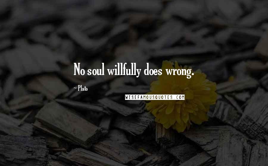 Plato Quotes: No soul willfully does wrong.