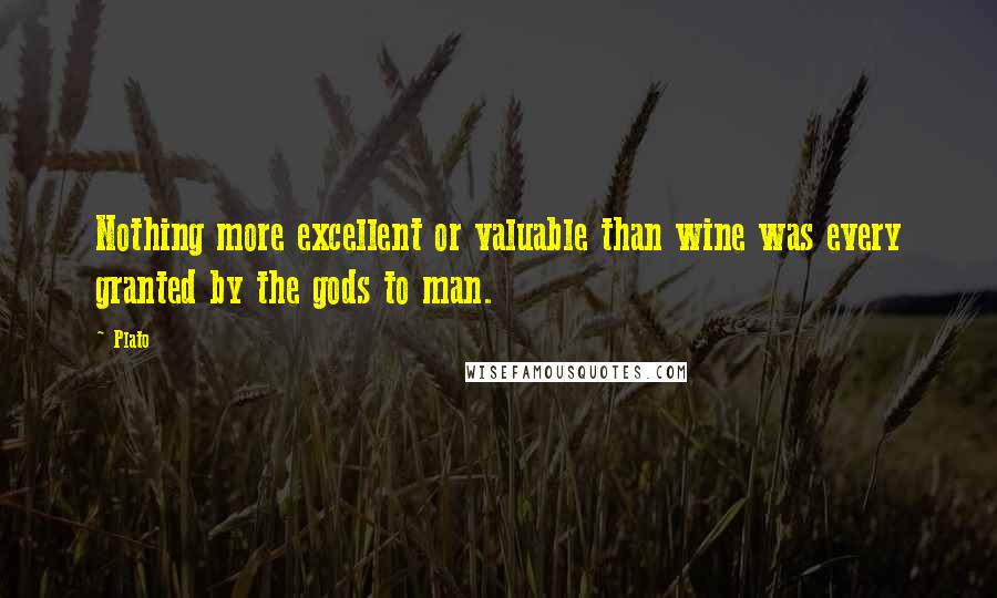 Plato Quotes: Nothing more excellent or valuable than wine was every granted by the gods to man.