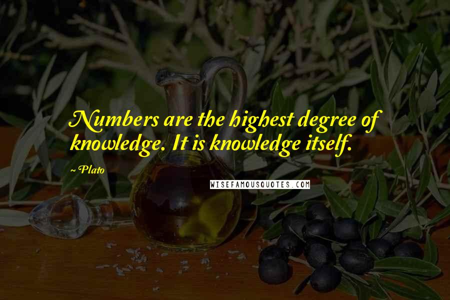 Plato Quotes: Numbers are the highest degree of knowledge. It is knowledge itself.