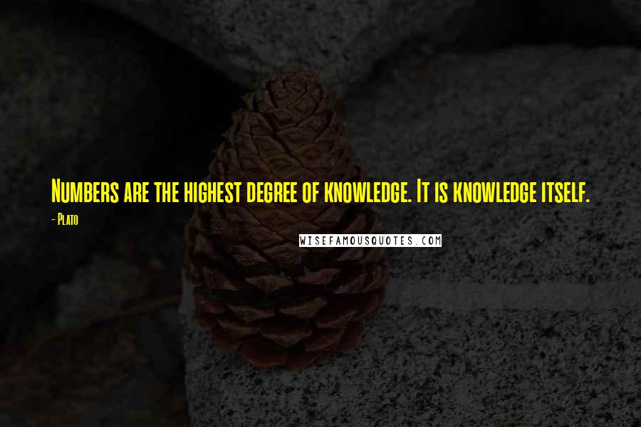 Plato Quotes: Numbers are the highest degree of knowledge. It is knowledge itself.