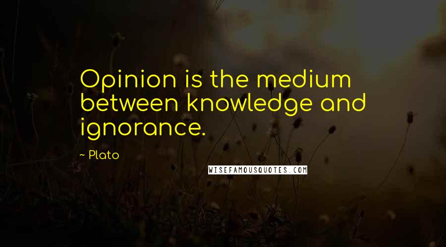 Plato Quotes: Opinion is the medium between knowledge and ignorance.