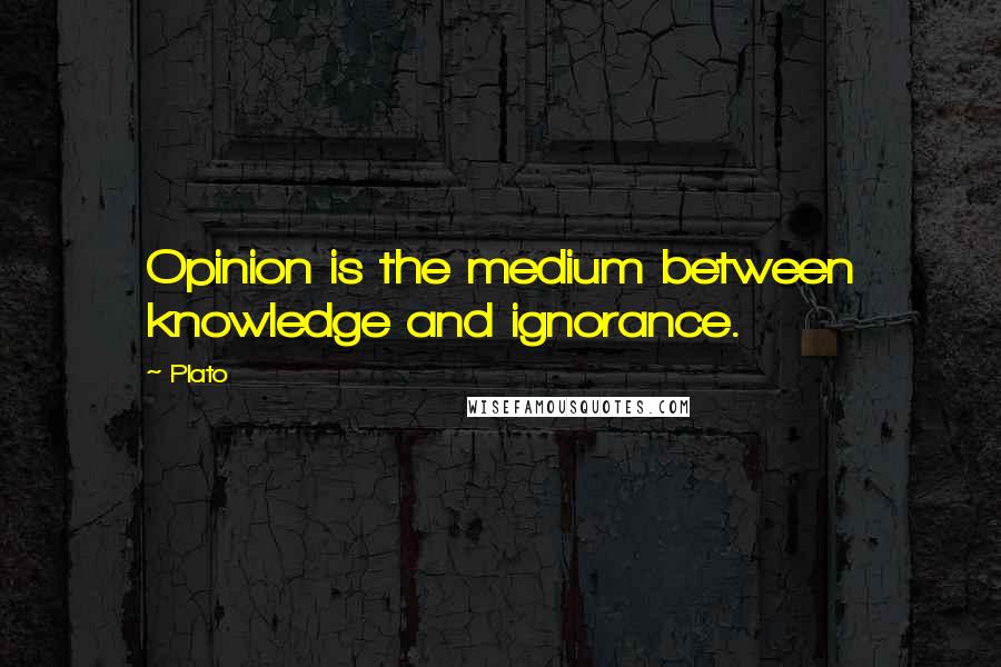 Plato Quotes: Opinion is the medium between knowledge and ignorance.