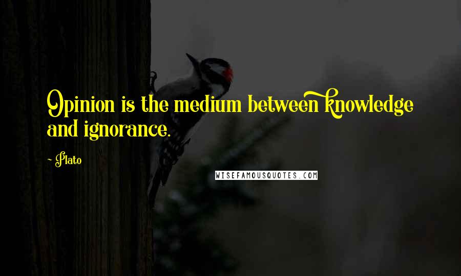Plato Quotes: Opinion is the medium between knowledge and ignorance.