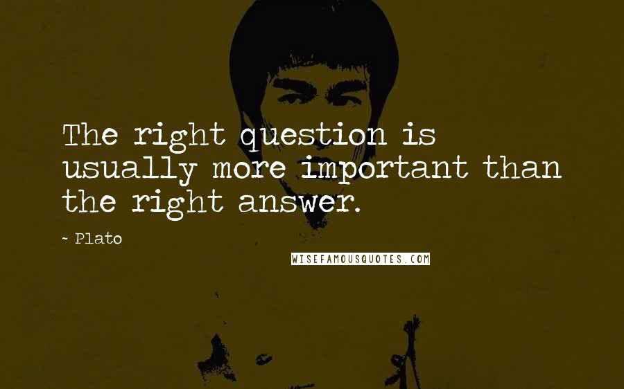 Plato Quotes: The right question is usually more important than the right answer.