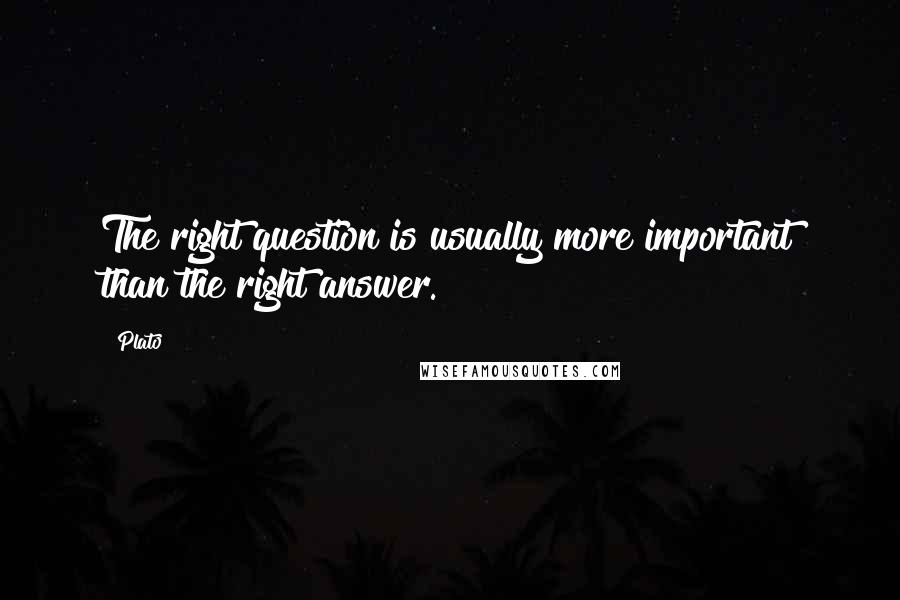 Plato Quotes: The right question is usually more important than the right answer.