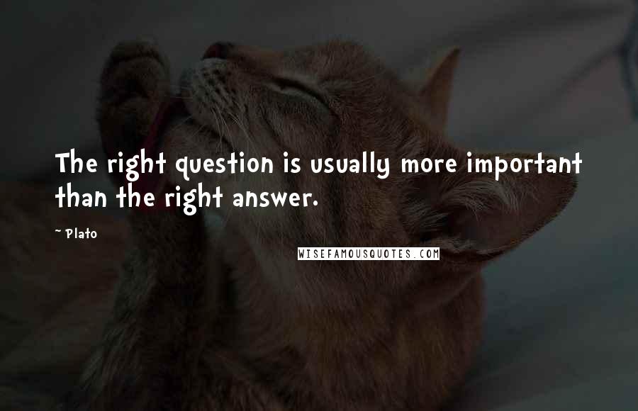 Plato Quotes: The right question is usually more important than the right answer.