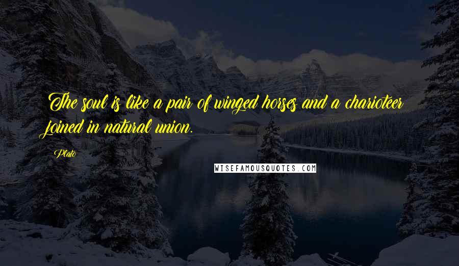 Plato Quotes: The soul is like a pair of winged horses and a charioteer joined in natural union.