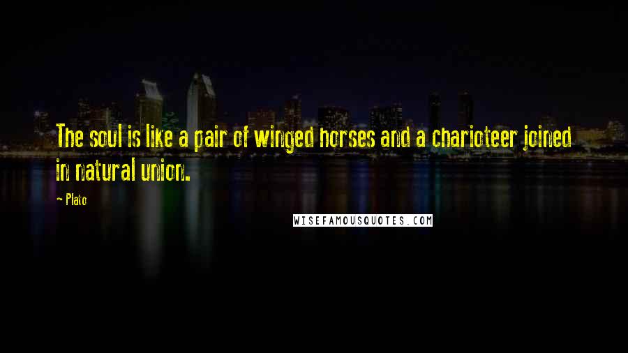 Plato Quotes: The soul is like a pair of winged horses and a charioteer joined in natural union.