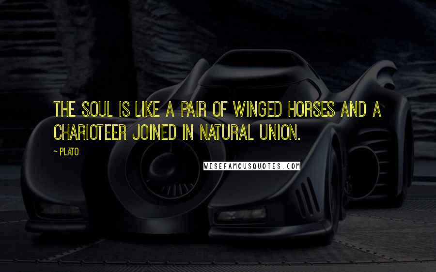 Plato Quotes: The soul is like a pair of winged horses and a charioteer joined in natural union.