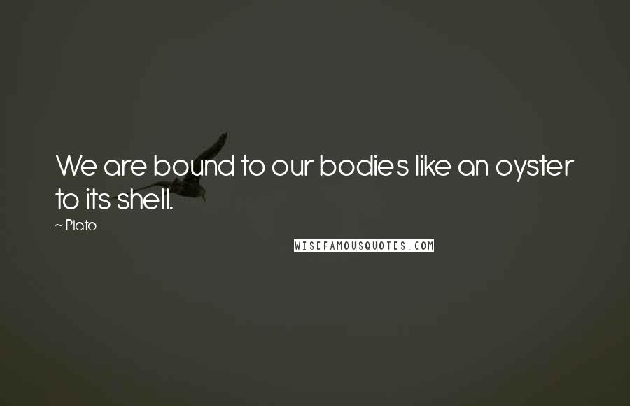 Plato Quotes: We are bound to our bodies like an oyster to its shell.