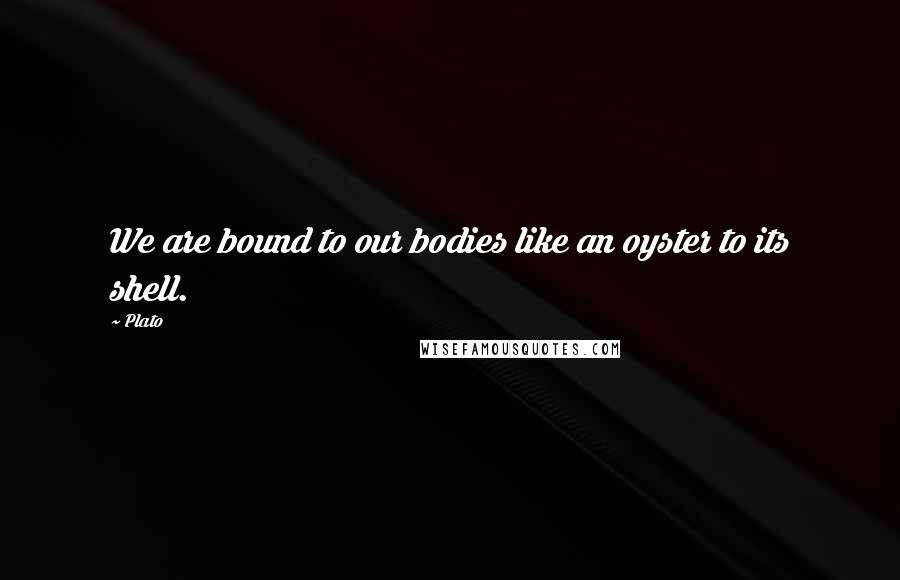 Plato Quotes: We are bound to our bodies like an oyster to its shell.