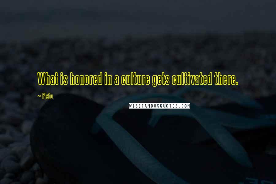 Plato Quotes: What is honored in a culture gets cultivated there.