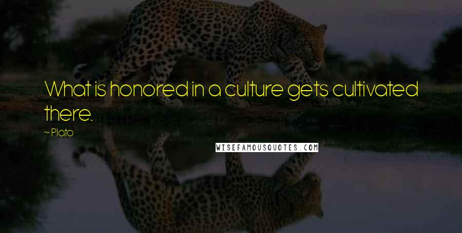 Plato Quotes: What is honored in a culture gets cultivated there.