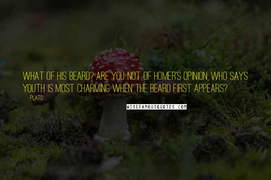 Plato Quotes: What of his beard? Are you not of Homer's opinion, who says Youth is most charming when the beard first appears?