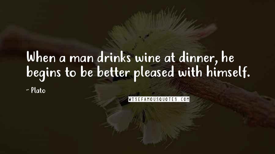 Plato Quotes: When a man drinks wine at dinner, he begins to be better pleased with himself.