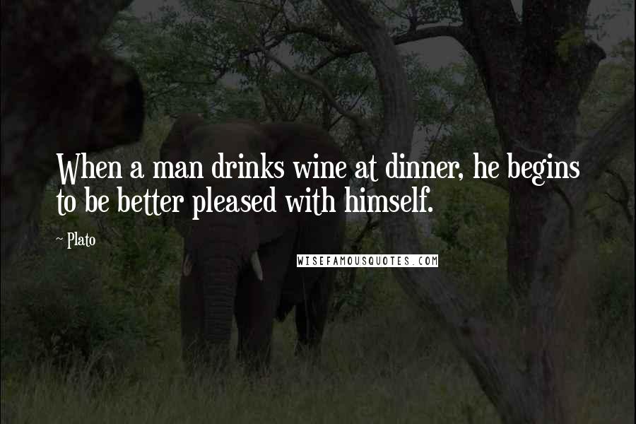 Plato Quotes: When a man drinks wine at dinner, he begins to be better pleased with himself.